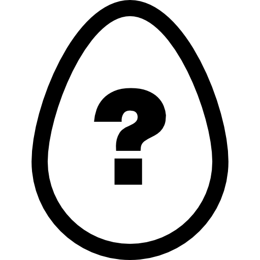 Egg outline with question sign inside